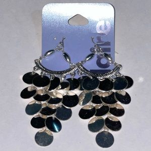 Claire’s Silver Tiered Dangle Earrings 3.5” L x 1.5”W